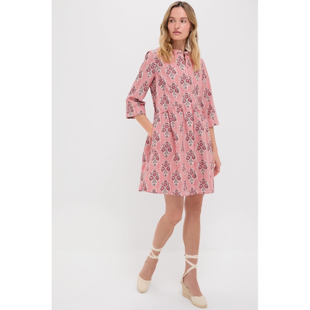 TUCKERNUCK Scarlet Sonata Royal Shirt Dress Size S coral pink